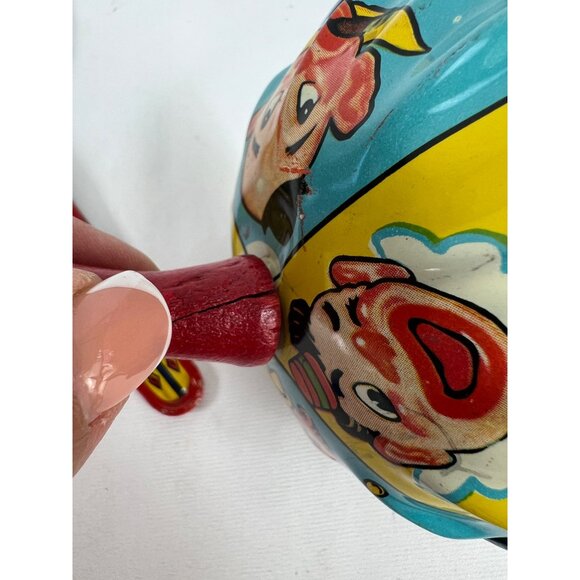 Vintage Tin Clown Litho Noise Maker Lot of 2 - Picture 5 of 7